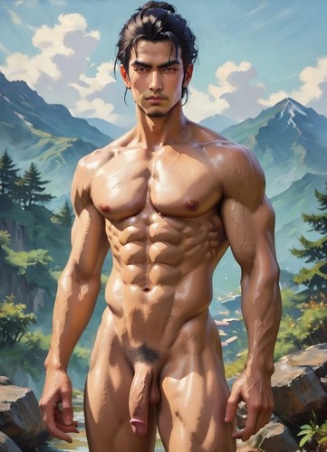 Nude art print male body - nude,