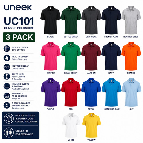 Uneek pack men s classic - 3, men's