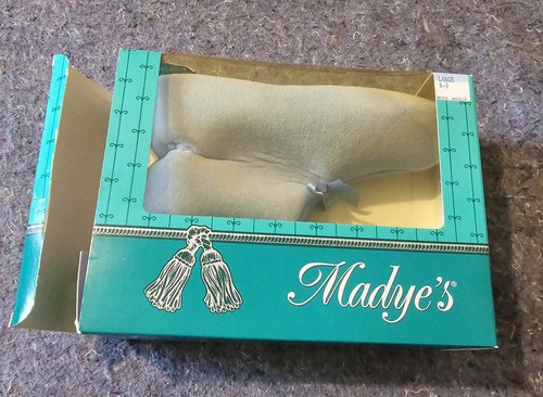 Vtg madyes blue slippers l - vtg,