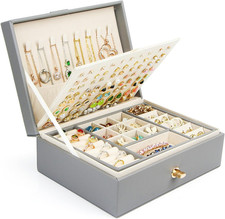 Jewellery Box Organiser for Women Girls, 3 Layer Large Jewellery Storage Case fo