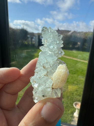Clear quartz cluster - clear,