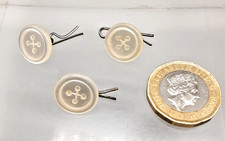 Set 3 Antique Mother of Pearl Button Effect Dress Shirt Studs 13.8mm approx