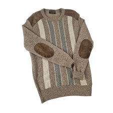 ​Glenhusky of Scotland XL 100% Shetland Wool Jumper Leather Elbow Patches