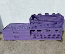 10 x Collapsible Plastic Storage Boxes - Folding Crate 600 x 400 x 240mm 48 Ltr