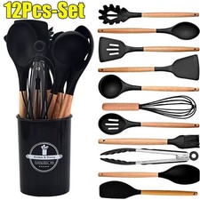 12 Pcs Kitchen Utensils Set Silicone Cooking Nonstick Spatula Turner Spoon Tools
