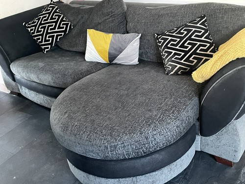 Fabric seater sofa grey - sofa,
