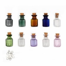 10pcs Colored Tiny Glass Jars