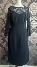 Pearce Fionda Lace Detail Black Slited Dress Ladies Size10
