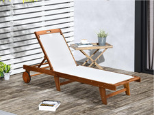 Rustic Sun Lounger Solid Wood