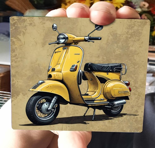 Yellow vespa scooter 10cm - vespa,