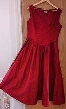 Laura Ashley Vintage Red Silk Dress Size 16