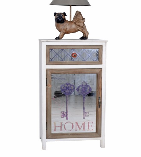 Cabinet mirrored bedside