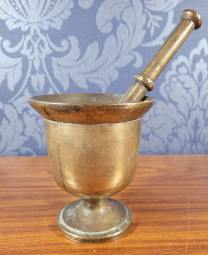 Vintage brass prestle - vintage, mortar