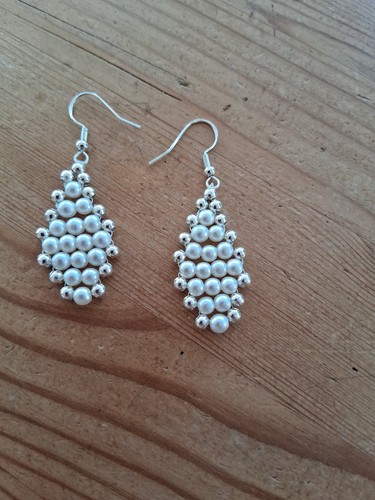 White faux pearl - pearl, silver