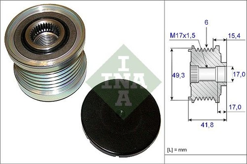 Alternator freewheel clutch - alternator,