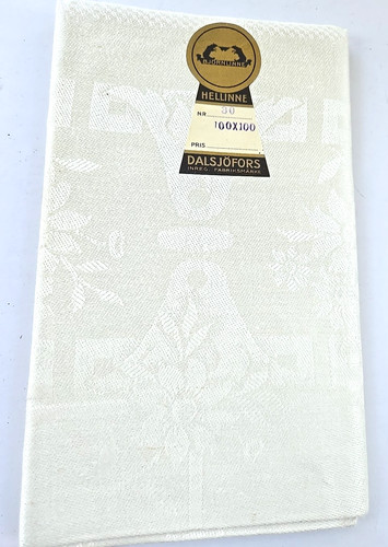 Vintage swedish damask cream - damask,