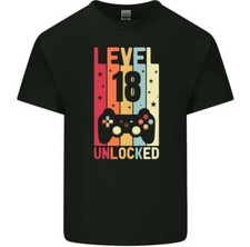 18th Birthday T-Shirt 2007 Mens Funny LEVEL UNLOCKED 18 Year Old Gaming Tee Top