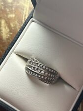 9ct white gold 0.50ct diamond Pave ring Size S And A Half
