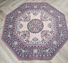 VINTAGE COUNTRY HOUSE  STYLE ROYAL KESHAN 100 %  PURE NEW WOOL RUG