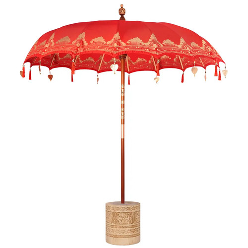 Balinese parasol with - balinese, red