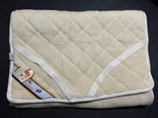 WOOLMARK Pure Merino Wool Under Blanket Topper Beige Cream 198cm X 91cm