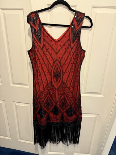 Vintage style red - black, sequin
