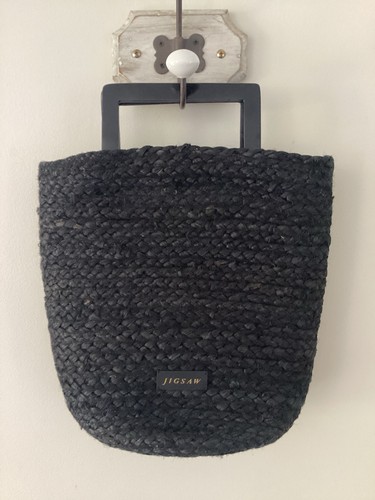 Jigsaw handbag black straw - jigsaw, handbag,