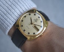 1970s Vintage Men's Watch Omega De Ville Gold Rare Automatic Dress Day Date