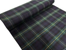 Gordon Tartan Wool Fabric British Wool Cashmere Navy Bottle Coat Dressmaking