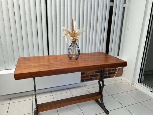 Iroko wooden console table - iroko,