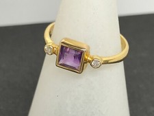 amethyst and diamond ring 18ct
