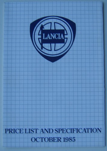 Lancia price list 1985 - list,