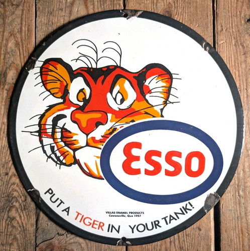 Esso enamel sign metal - enamel,
