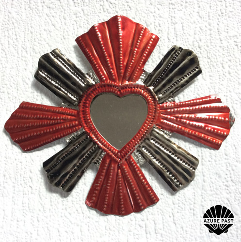 Red tin heart wall ornament
