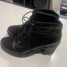 Vagabond Black Leather Wedge