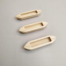3 Pieces Wooden Boat Nautical Fishing Canoe for Home Bookshelf Beach Coastal