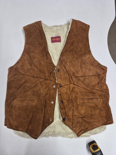 Vintage leather waistcoat - , 44"