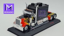 2002 PETERBILT 379 CUSTOM BLACK TRUCK WITH IXO FLAMES 1/43