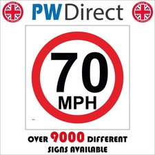 SIGN 70 Mph Miles Per Hour
