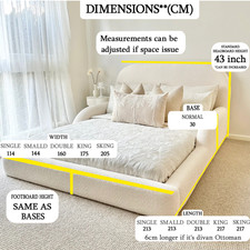 BOUCLE UPHOLESTERED BED || TEDDY FABRIC|| ALL SIZES&COLORS || MATTRESS || A+