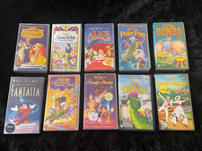 Job Lot VHS x 10 Disney Animation Snow White Fantasia Lady & The Tramp Dumbo etc