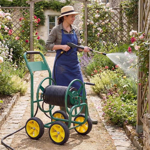 Garden hose reel cart wheels - garden,