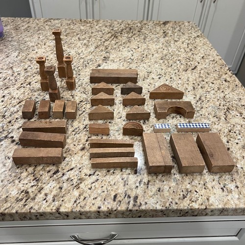 Vintage wooden building blocks - vintage,