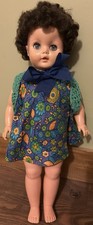 1950s Vintage Doll Baby Hard Plastic, Open Close Eyes, 23 Inches Tall Blue Eyes