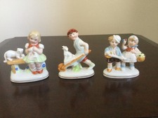 3 Vintage 1920’s/ 1930’s German Porcelain Boys & Girls Figurines Fairings