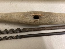 Vintage Auger Hand Drill T Bar Wood Handle