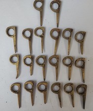 20 x Antique Brass Stair Rod Brackets/Clips - 10mm hole