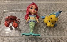 Disney The Little Mermaid 3.5” Ariel Action Figure, Flounder & Sebastian