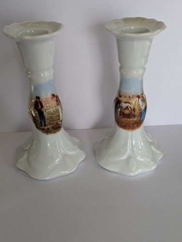 Antique pair china - pair, candle