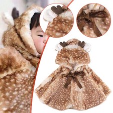 Girls Deer Faux Fur Cape Cloak